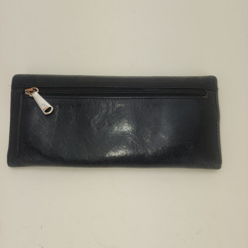 Hobo International Wallet Black  Embossed Quilted Leather Trifold - Picture 3 of 13